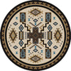 Double Cross Blue Rug - 8 Ft. Round