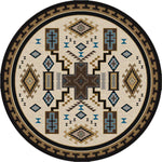 Double Cross Blue Rug - 8 Ft. Round