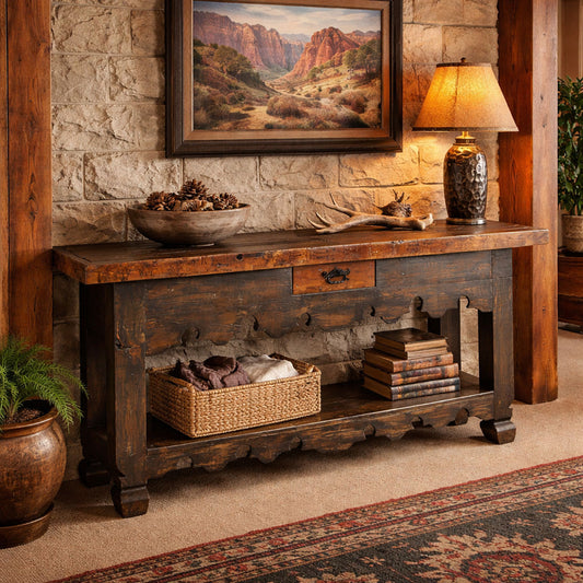 Solomon's Pass Carved Console Table