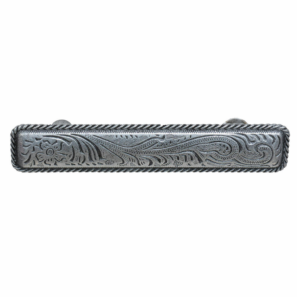 Engraved Flower Cabinet Pulls - Set of 2 - 4 Inch