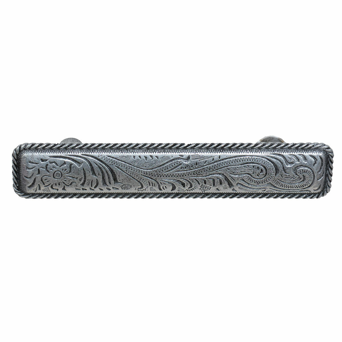 Engraved Flower Cabinet Pulls - Set of 2 - 4 Inch