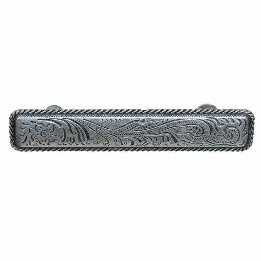 Engraved Flower Cabinet Pulls - Set of 2 - 4 Inch
