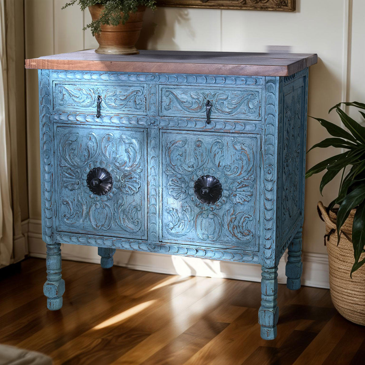 Josephine Carved Wood Cabinet