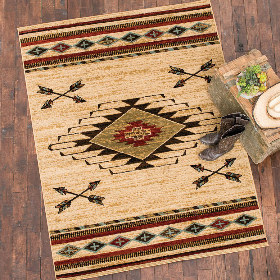 Diamond Arrow Beige Rug - 5 x 8