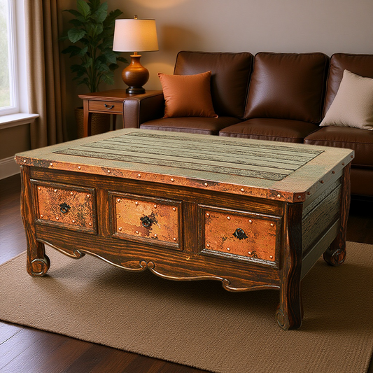 Scrolled & Studded Coffee Table