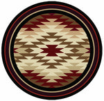 Star Burst Red Rug - 8 Ft. Round