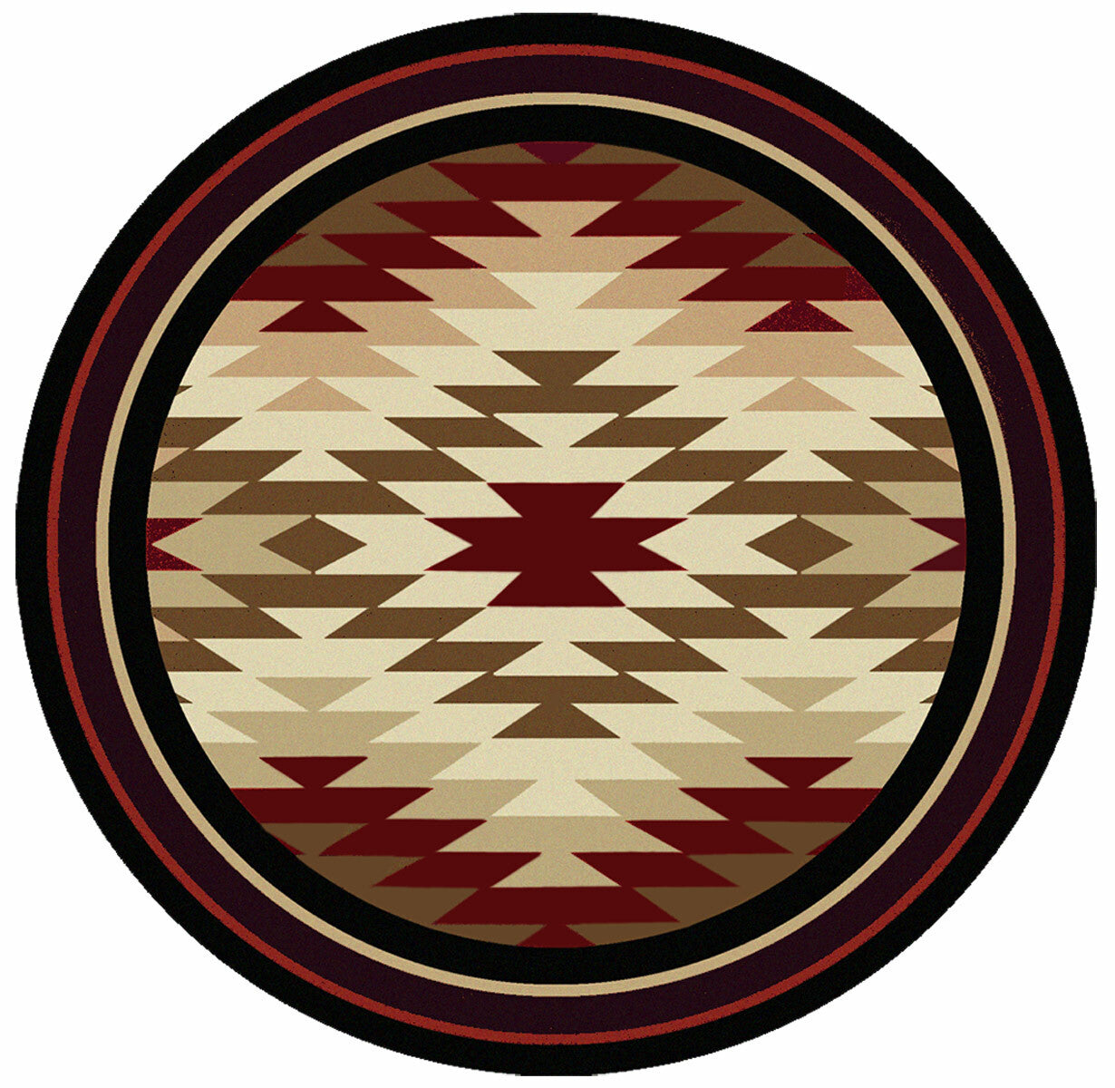 Star Burst Red Rug - 8 Ft. Round