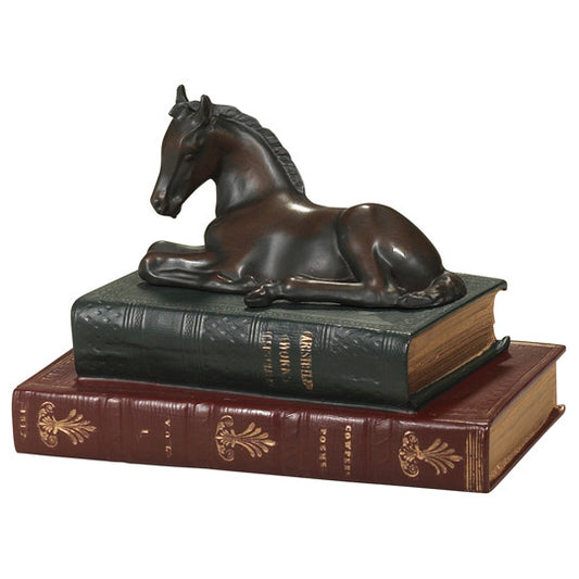 Foal and Books Sculpture