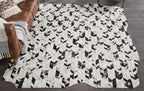 Cowhide Mosaic Chevron Rug - White/Black - 2 x 3