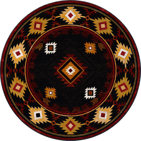 Diamond Creek Black & Tan Rug - 8 Ft. Round