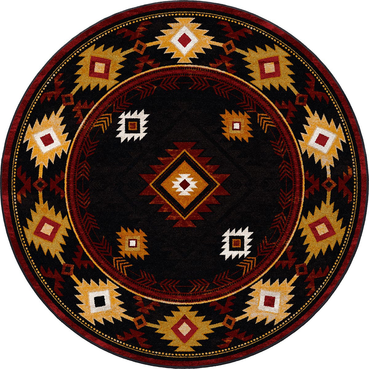 Diamond Creek Black & Tan Rug - 8 Ft. Round
