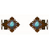 Turquoise Stone Rod Brackets - Set of 2