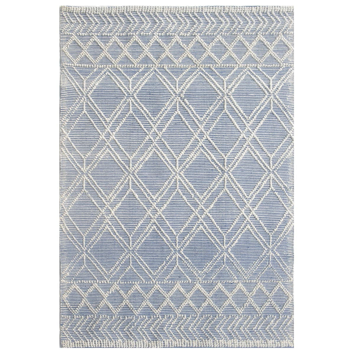 Blue Interlaced Diamonds Rug - 5 x 7
