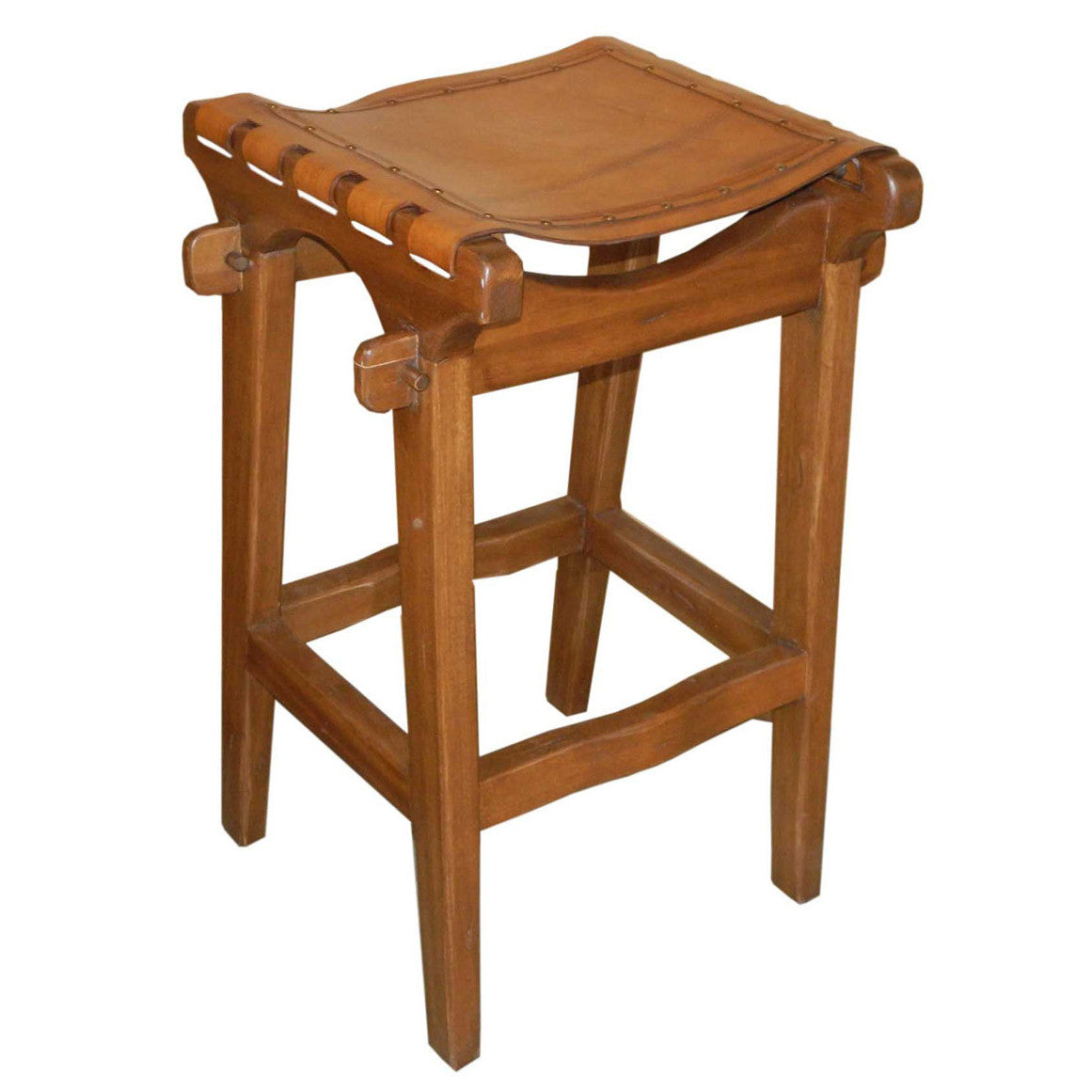 Santa Fe Rustic Barstool with Nail Heads