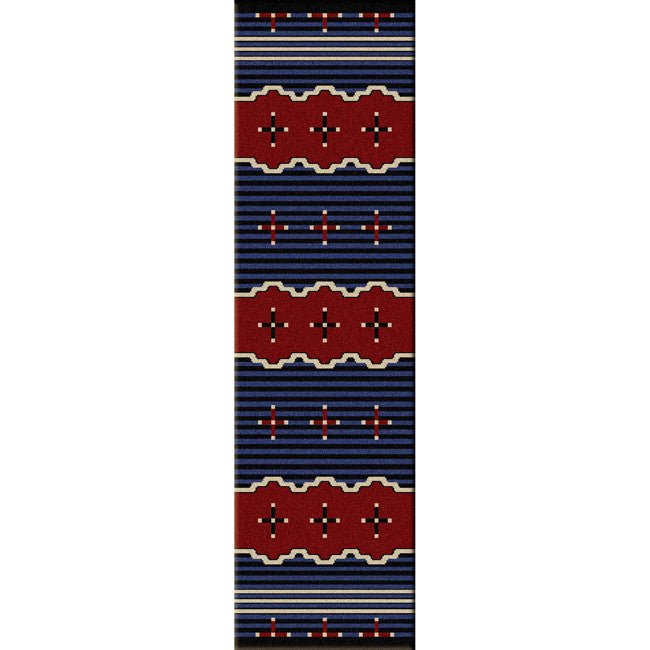 Big Chief Blue Rug - 2 x 8