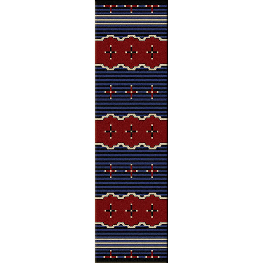 Big Chief Blue Rug - 2 x 8