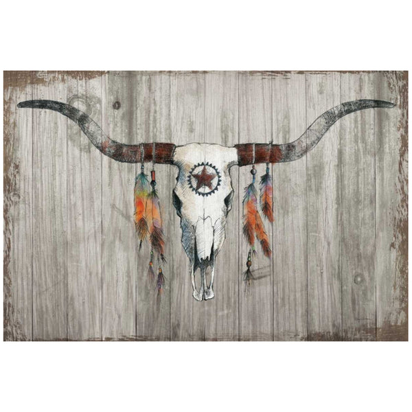 Stylized Longhorn Canvas Art