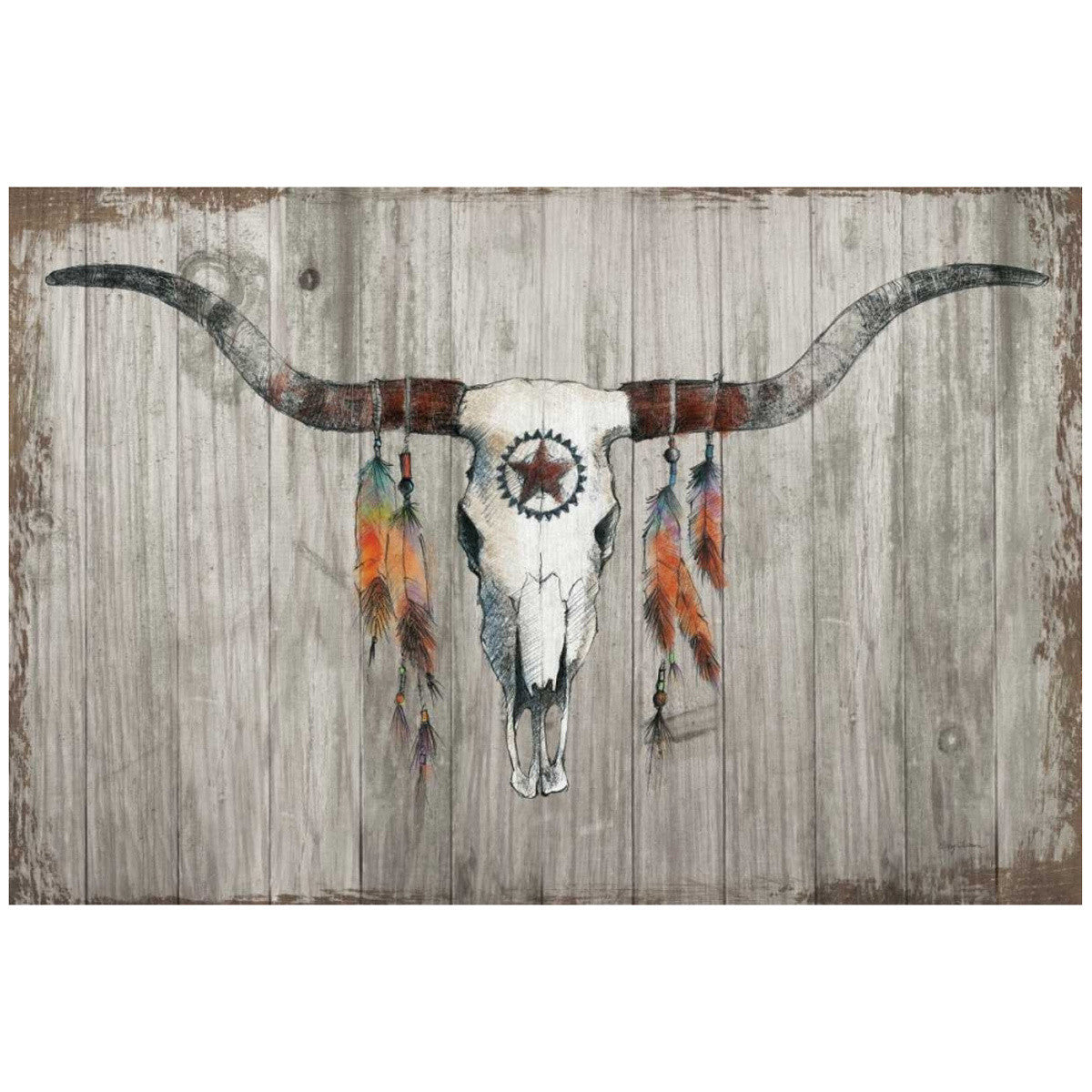 Stylized Longhorn Canvas Art