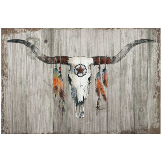 Stylized Longhorn Canvas Art