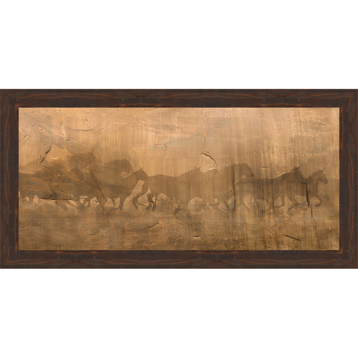 Western Stampede Framed Canvas