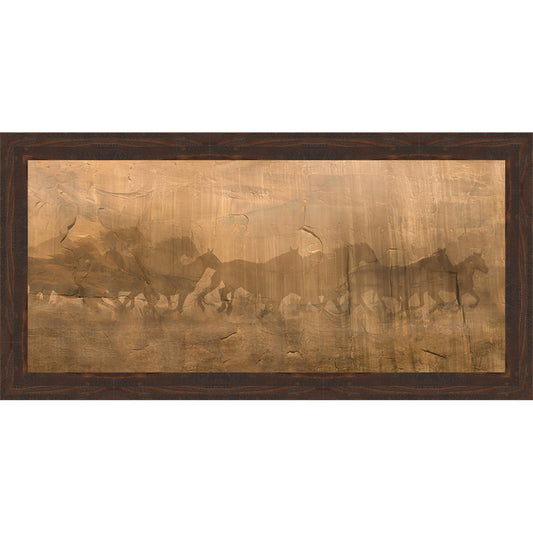 Western Stampede Framed Canvas