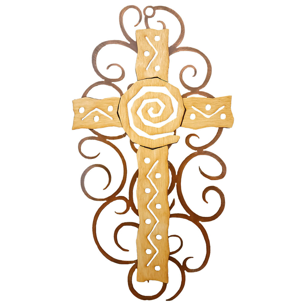 Moab Cross Cutout Swirl Wall Art