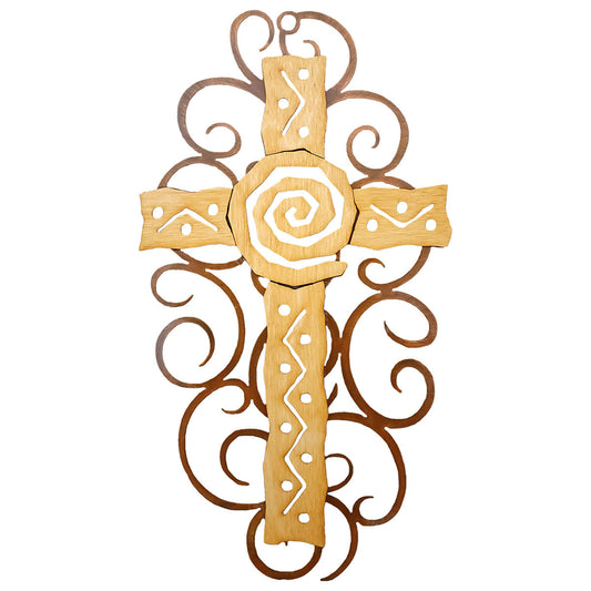 Moab Cross Cutout Swirl Wall Art