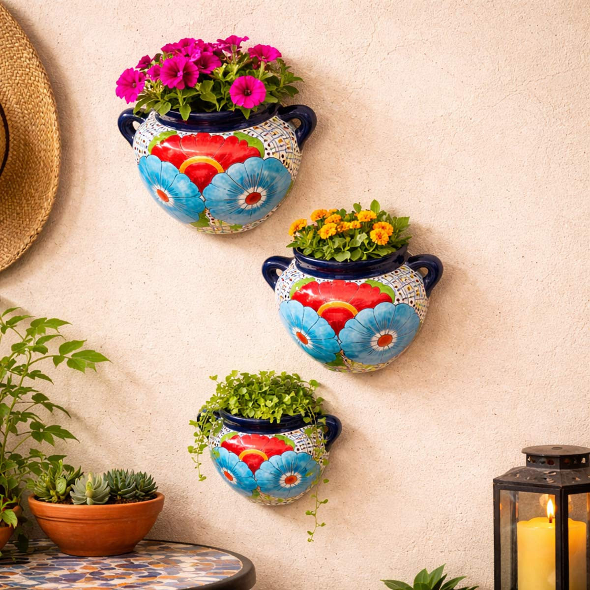 Desert Bloom Wall Planters - Set of 3