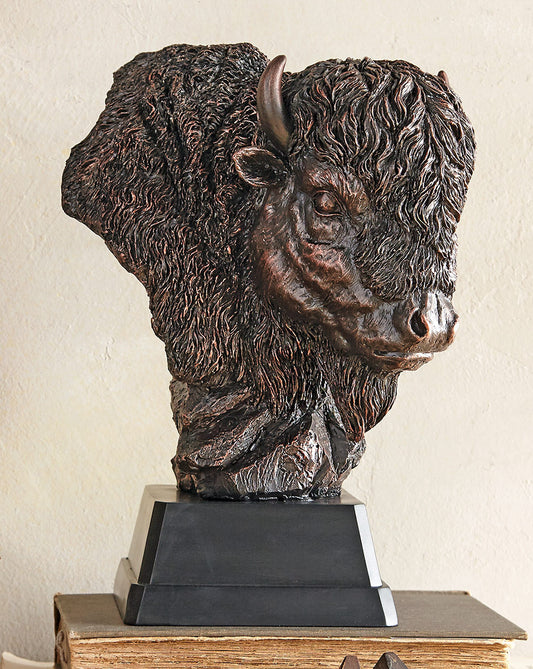 Old West Buffalo Bust Sculpture - SALE