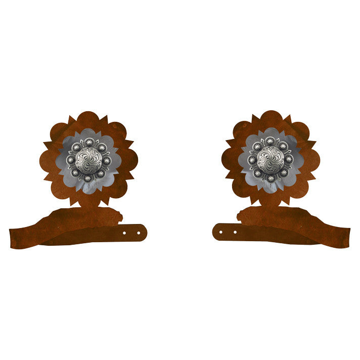 Round Silver Concho Tie Backs - Set of 2