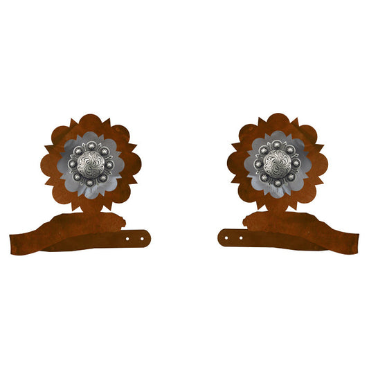 Round Silver Concho Tie Backs - Set of 2