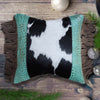 Gator Embossed Turquoise Cowhide Pillow - Small