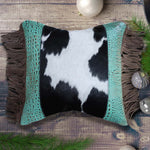 Gator Embossed Turquoise Cowhide Pillow - Small
