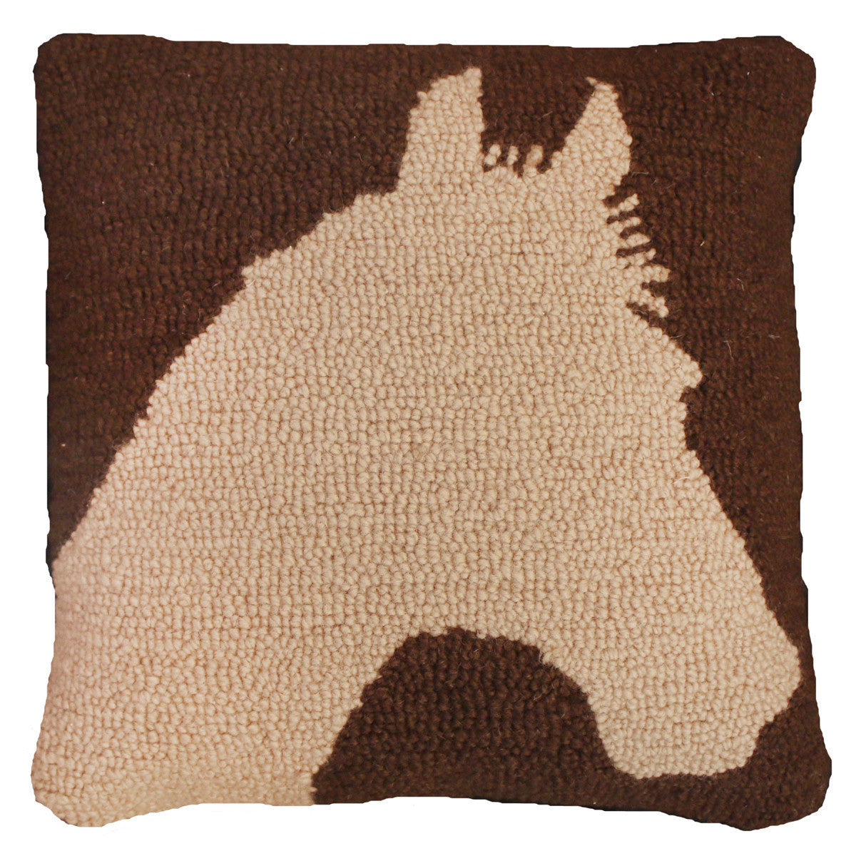Silhouette Horse Hooked Wool Pillow