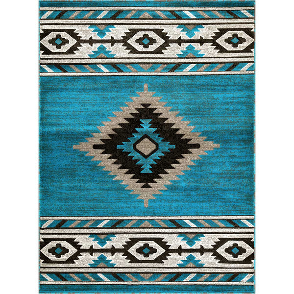 Hacienda Turquoise Rug - 5 x 7