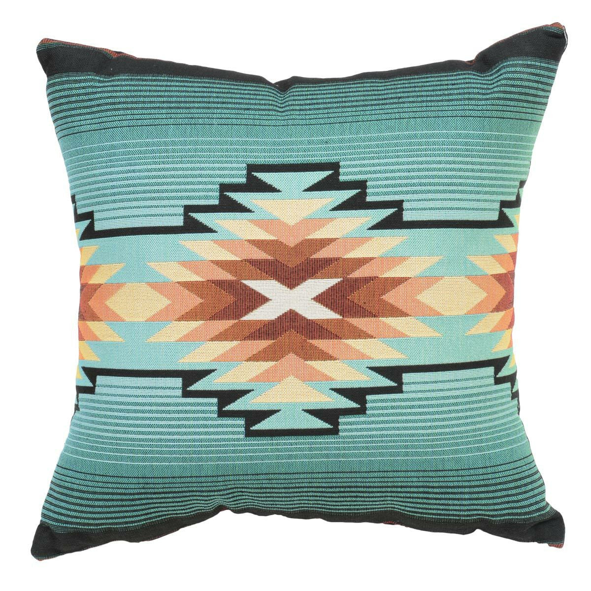 Turquoise Diamond Southwest Geometric Pillow Cover
