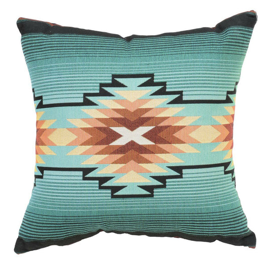 Turquoise Diamond Southwest Geometric Pillow Cover