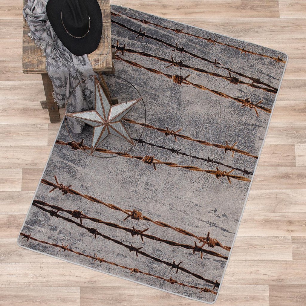 Barbed Wire Gray Rug - 4 x 5