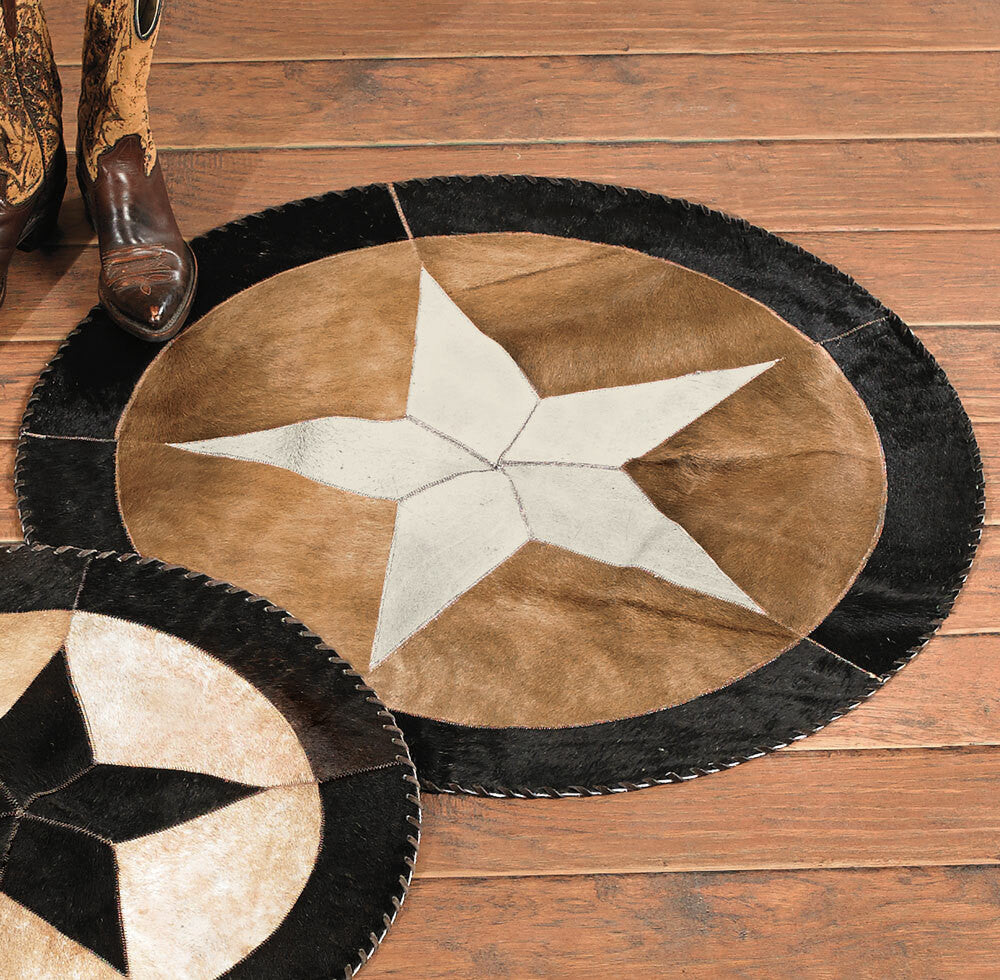 Star Cowhide Rug - 48 Inch | Lone Star Western Decor