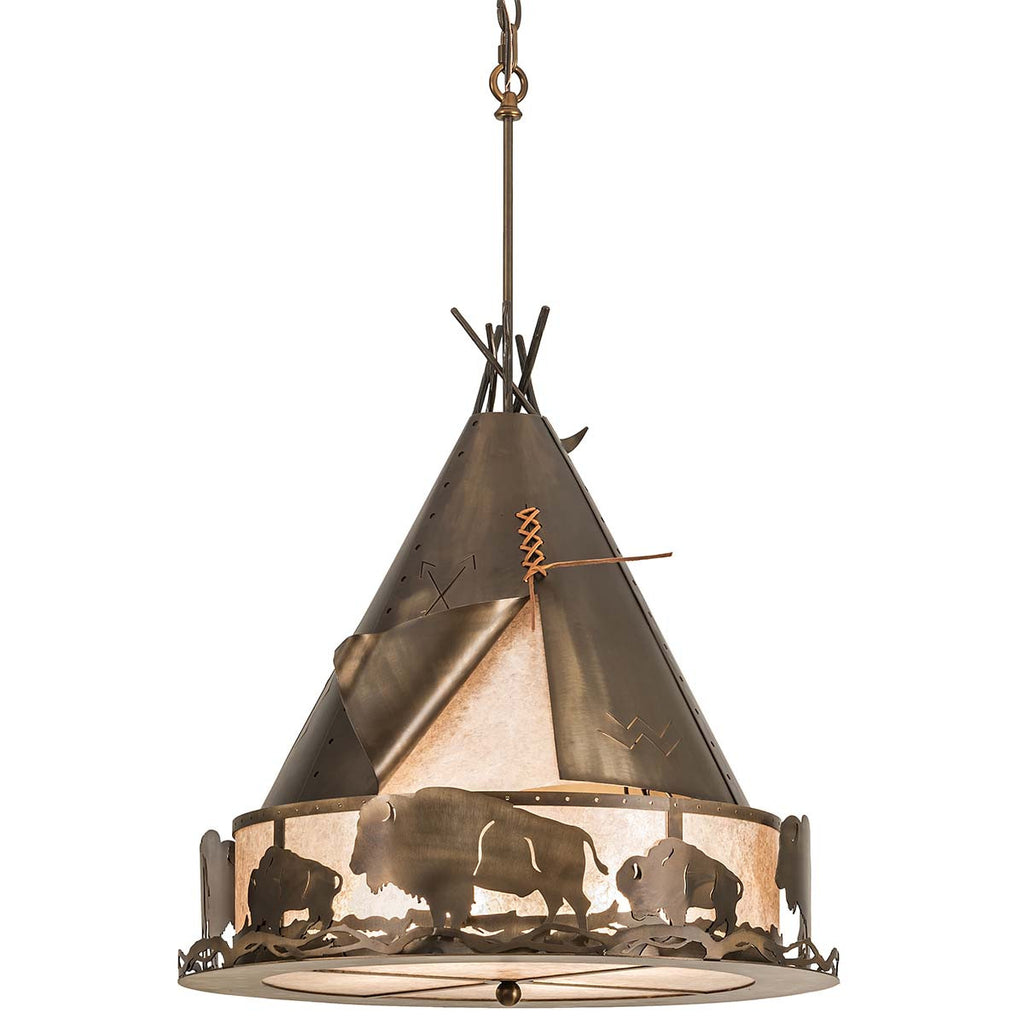 Native Buffalo Teepee Pendant Light