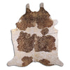 Gold Specked Brown & White Cowhide Rug - Medium