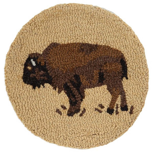 Golden Buffalo Hooked Wool Chair Pad - Set of 2