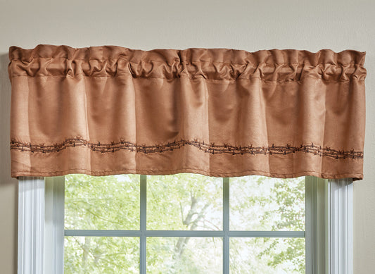 Cowboy Barbed Wire Lined Valance