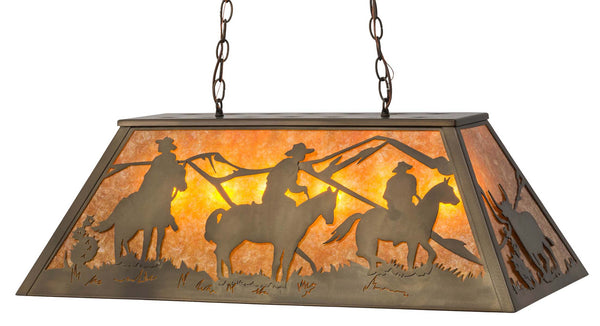 Cattle Rustlers Oblong Pendant Light