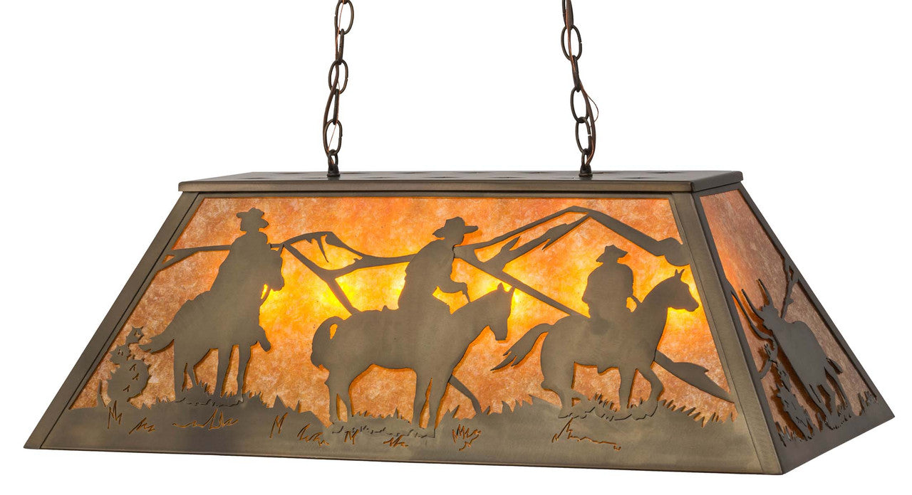 Cattle Rustlers Oblong Pendant Light