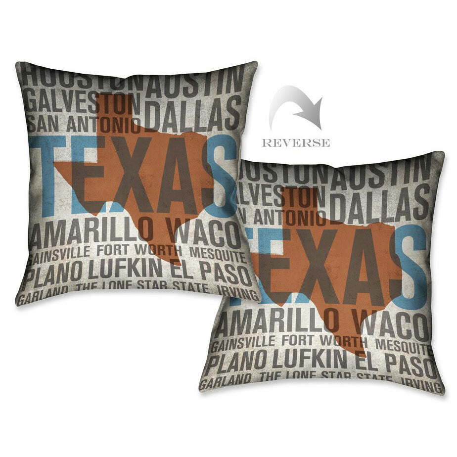 Texas Cities Pillow