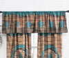 Turquoise Star & Barbed Wire Lined Valance