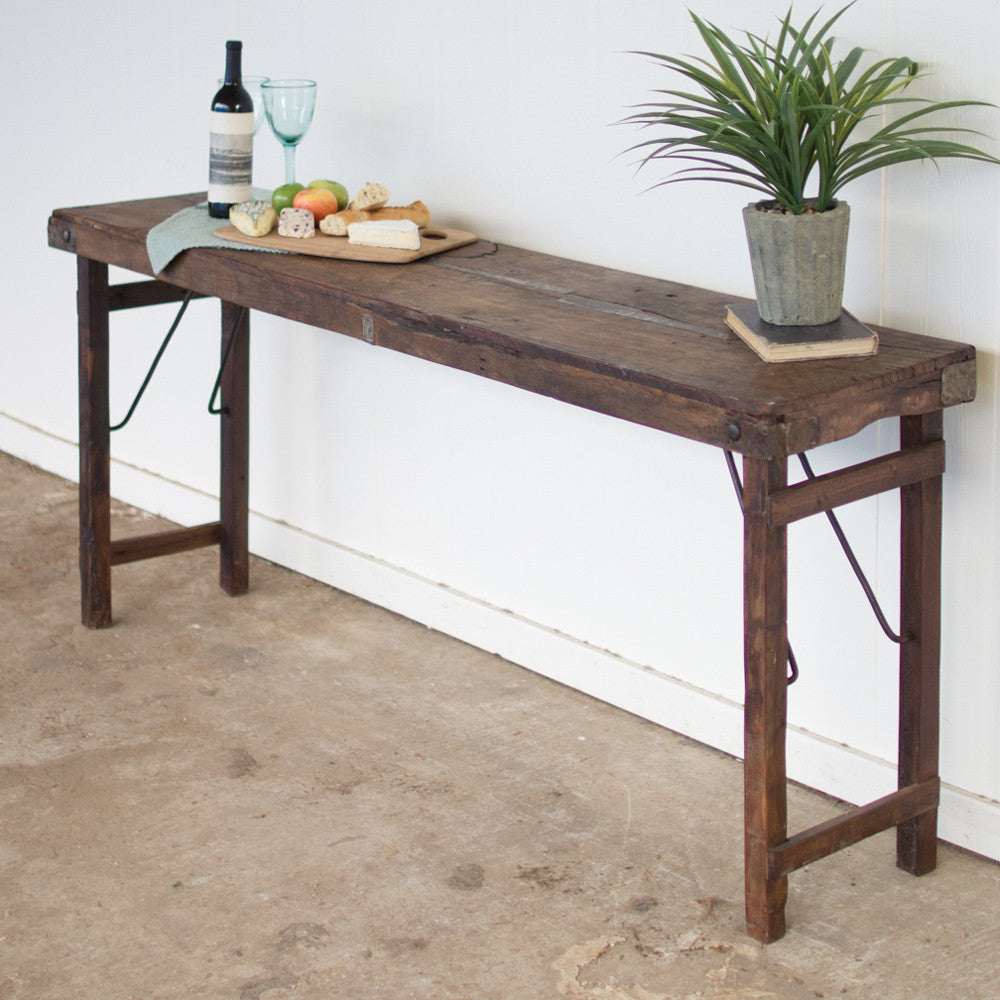 Aged Wood Folding Table