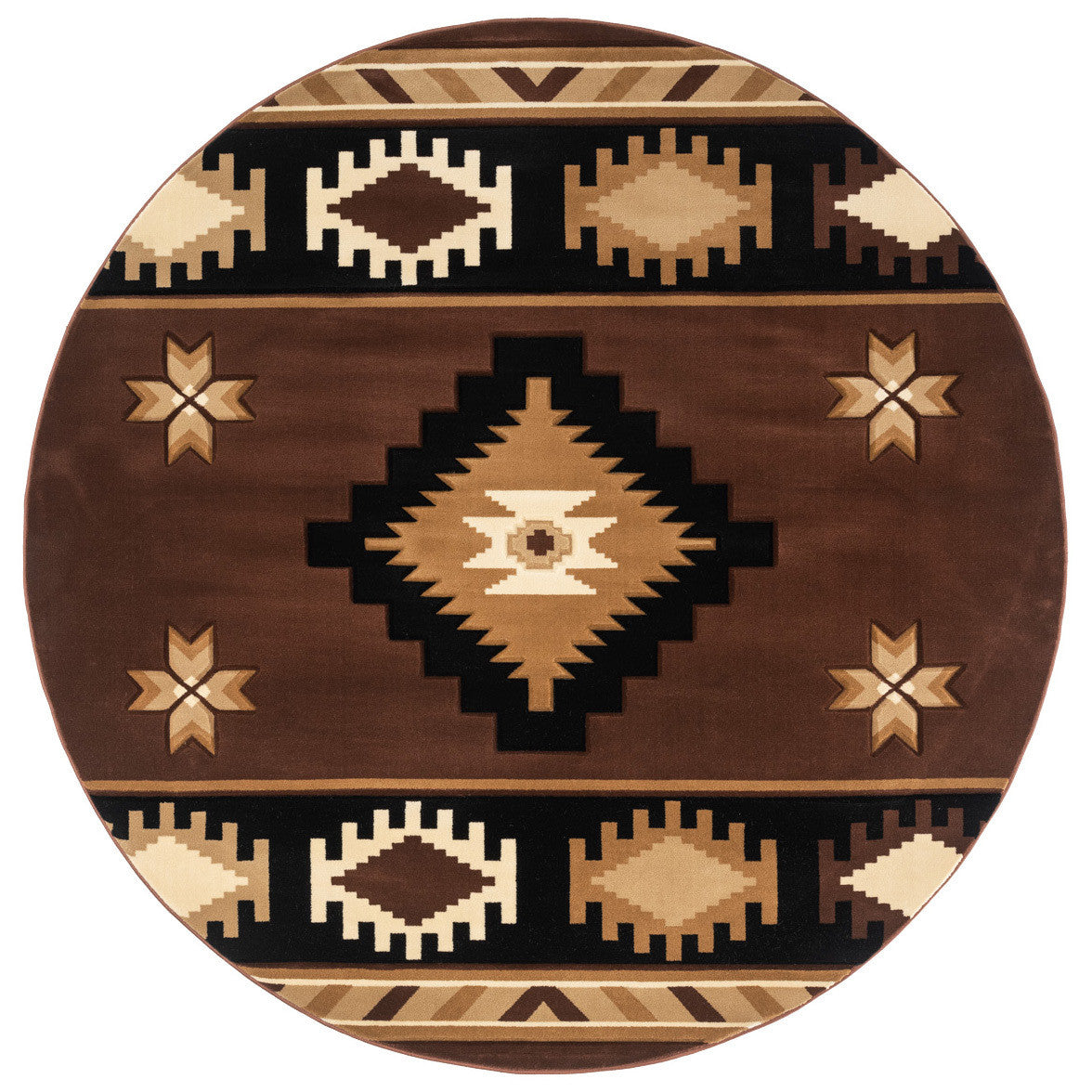 Star Vision Brown Rug - 8 Ft. Round