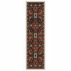 Tribal Rain Red Rug - 2 x 8